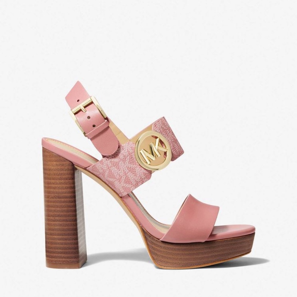 Michael Kors Summer Leather and Logo Platform Sandal ✨brand new✨ no box - Picture 2 of 8